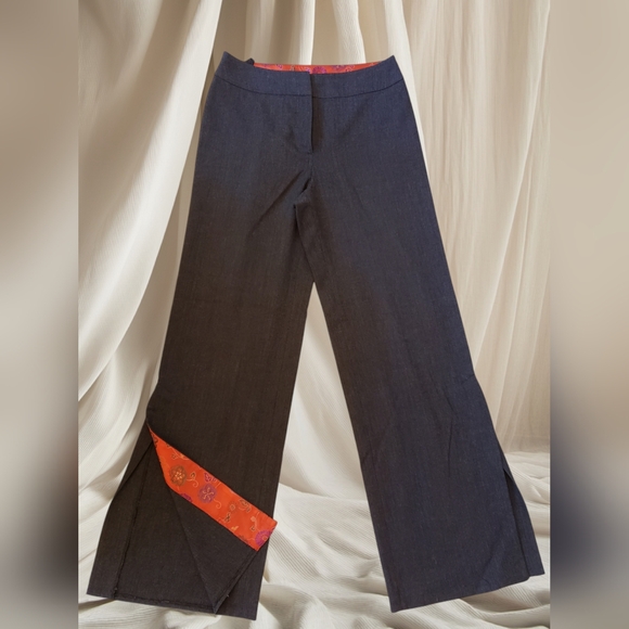 Vintage chic Alain Manoukian gray trousers with side slit - Picture 1 of 7